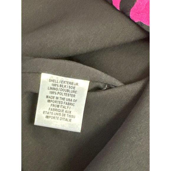 Milly Leopard Dress Womens 6 Pink Fuchsia Silk Animal Print Puff Sleeve Shift Mi - Picture 7 of 9